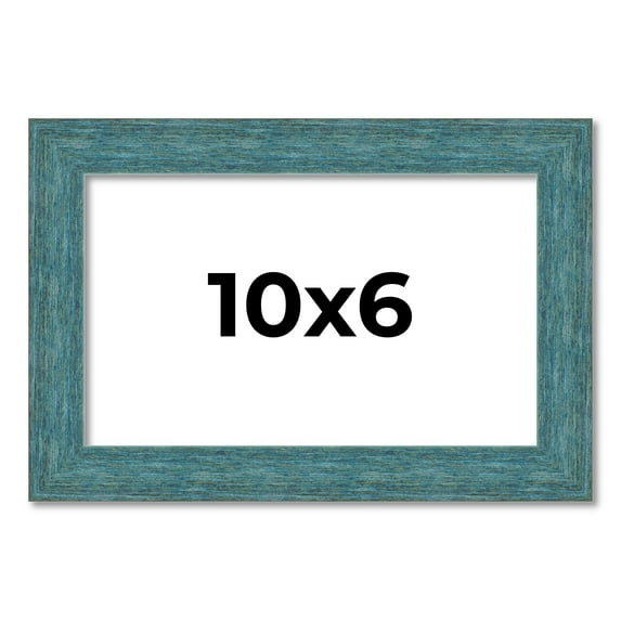 10x6 Frame Blue Rustic Barnwood Solid Wood Picture Frame Width 1.25 Inches | Interior Depth 0.5