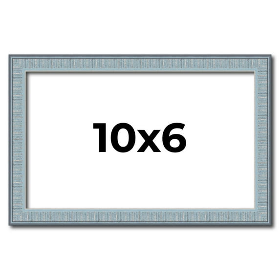 10x6 Frame Blue Scuffed Farm Board Solid Wood Picture Frame Width 0.75 Inches | Interior Depth 0.5