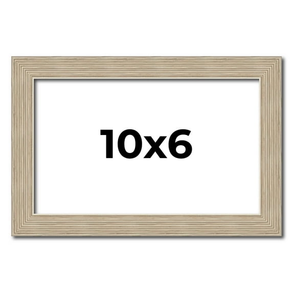 10x6 Frame Grey Solid Wood Picture Frame Width 1 Inches | Interior Frame Depth 0.5 Inches |