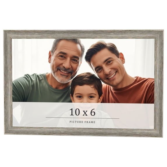 10x6 Frame Grey Solid Wood Picture Frame Width 1 Inches | Interior Frame Depth 0.5 Inches |