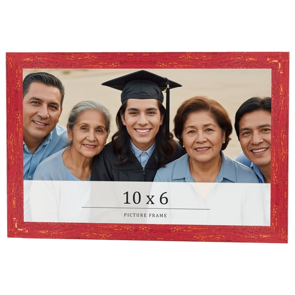 10x6 Frame Red Solid Wood Picture Frame Width 1.125 Inches | Interior Frame Depth 0.5 Inches |