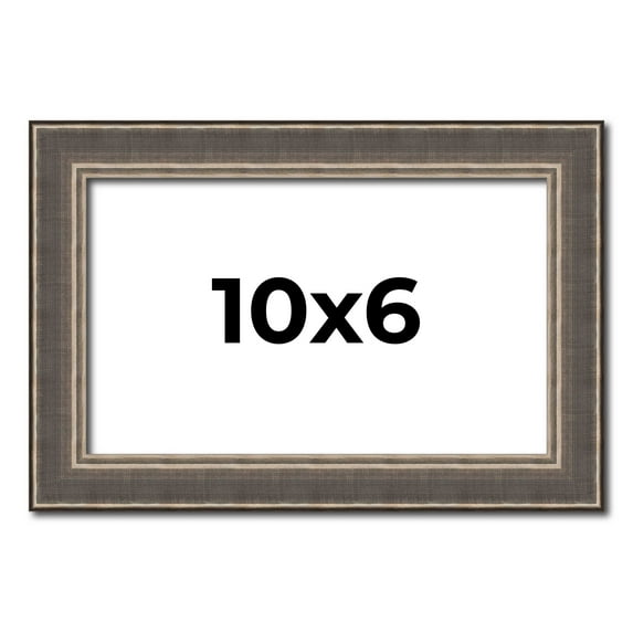 10x6 Frame Silver Real Wood Picture Frame Width 1.25 Inches | Interior Frame Depth 0.5 Inches |