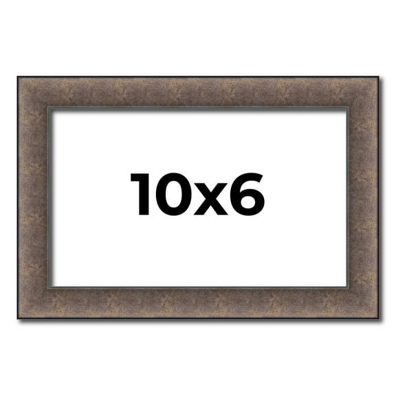 10x6 Frame Silver Real Wood Picture Frame Width 1.25 Inches | Interior Frame Depth 0.5 Inches |