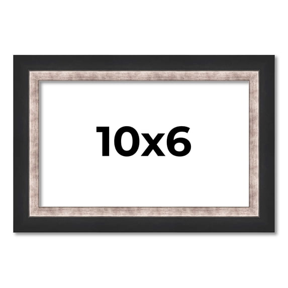10x6 Frame Silver Real Wood Picture Frame Width 1.25 Inches | Interior Frame Depth 0.75 Inches |