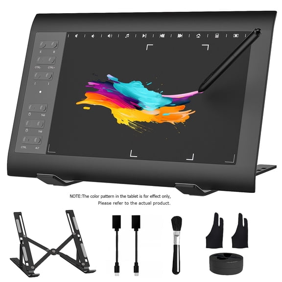 10x6 Inch Drawing Tablet, 8192 Pressure Levels, Tilt Support, 12 Shortcut Keys, Battery-Free Stylus, Compatible with Windows & Android, for Digital Art Design Online Teaching