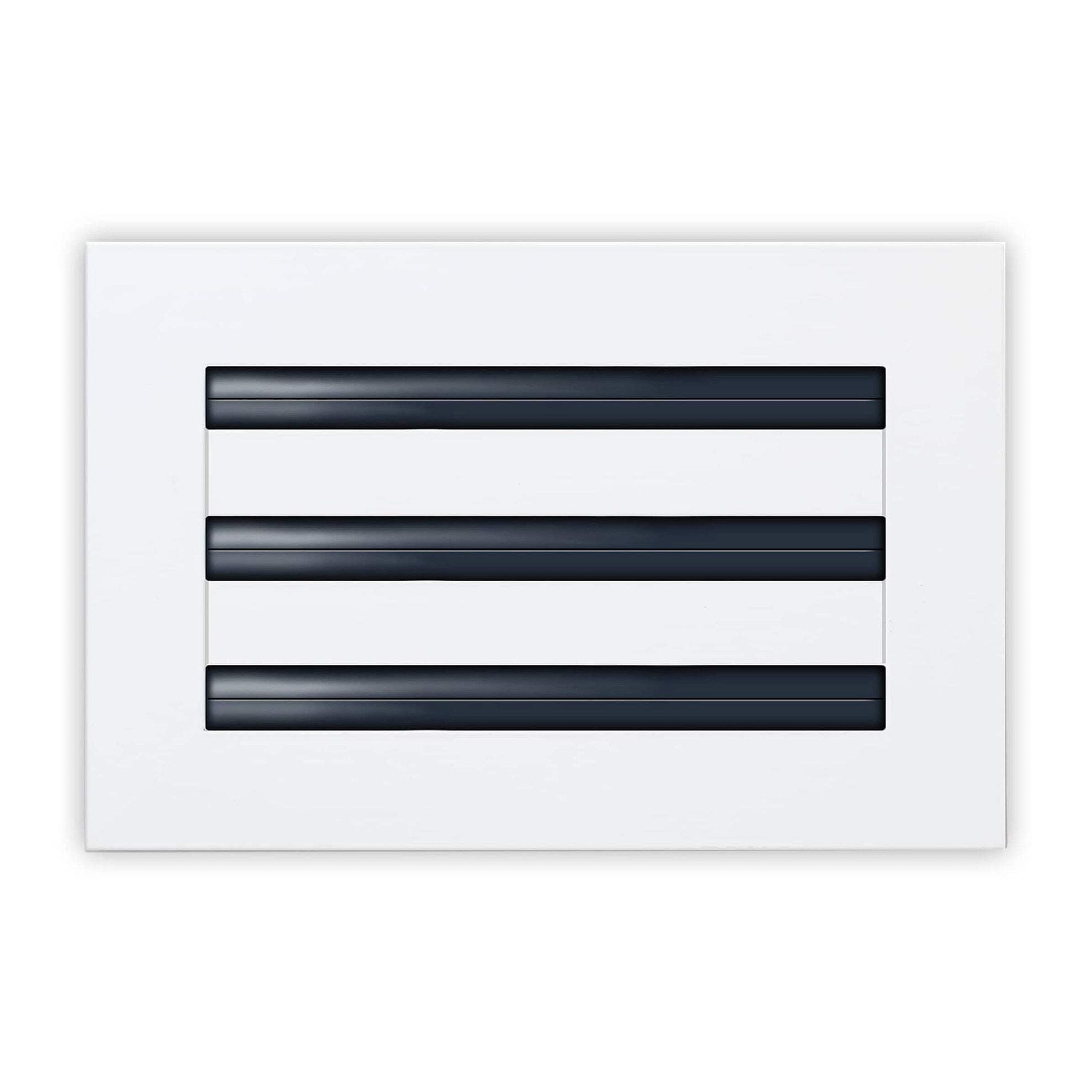 10x6 Modern White and Black Aluminum AC Vent Cover