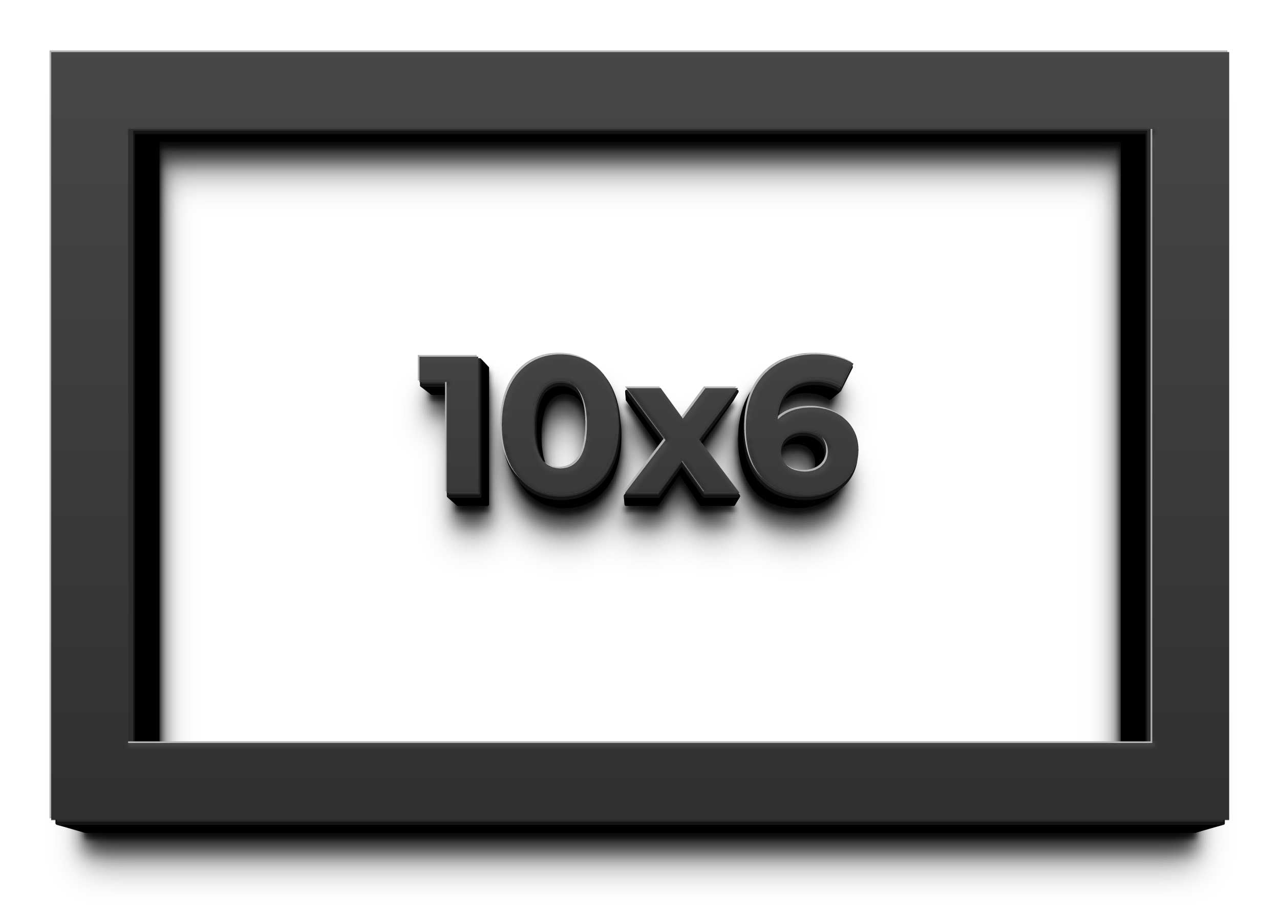 10x6 Shadow Box Frame Black | 1 inches Deep Real Wood Contemporary ...