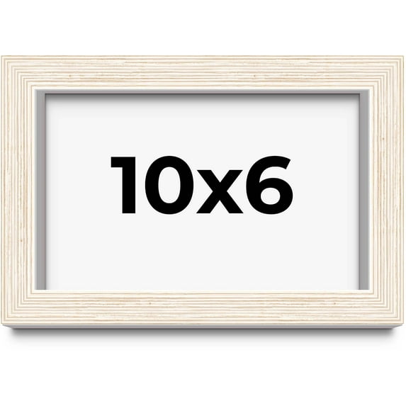 10x6 Shadow Box Frame White | 1.125 Inches Deep Real Wood Rustic Shadowbox Display Frame | UV