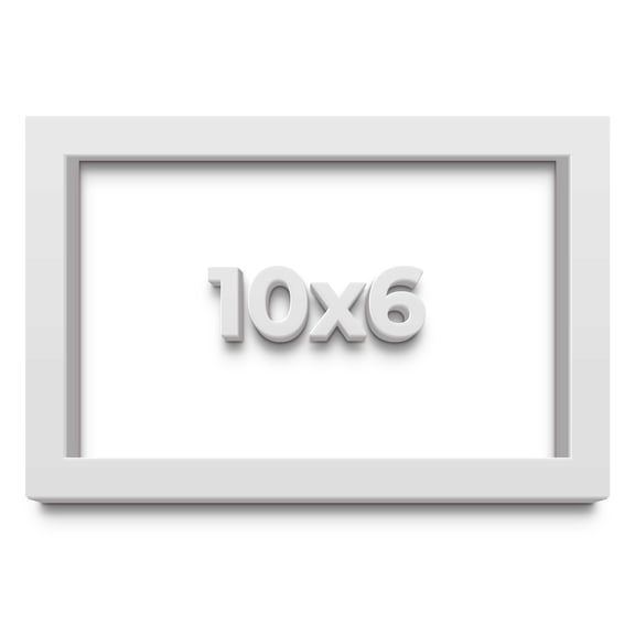 10x6 White Shadowbox Frame - Interior Size 10x6 by 1 Inches - Made to Display Items Up To 1 Inches Deep