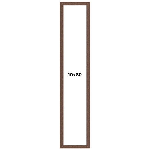 10x60 Frame Brown Farmhouse Solid Wood Picture Frame Width 1.5 Inches | Interior Frame Depth 0.5
