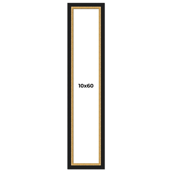 10x60 Frame Gold Real Wood Picture Frame Width 2.25 Inches | Interior Frame Depth 0.5 Inches |