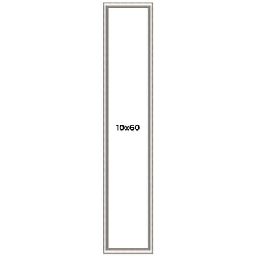 10x60 Frame Silver Real Wood Picture Frame Width 1.25 Inches | Interior Frame Depth 0.5 Inches |