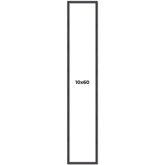 10x60 Rustic Brown Real Wood Picture Frame Width 0.75 inches | Interior Frame Depth 0.5 inches |