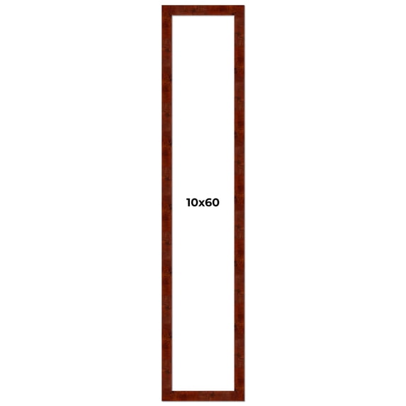 10x60 Walnut Brown Veneer Real Wood Picture Frame Width 1.75 inches | Interior Frame Depth 0.5