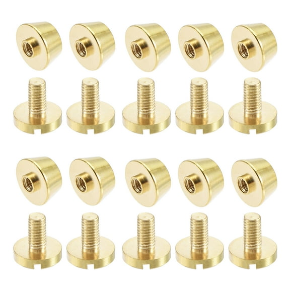10x6mm Flat Studs Rivet Brass Polished Brass Tone 10 Pack