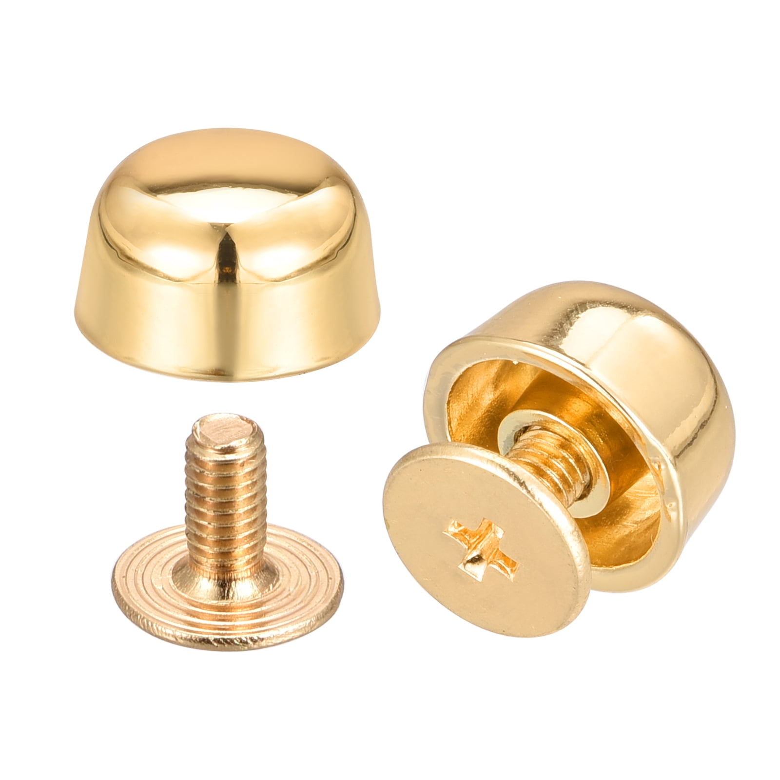 10x6mm Screw Back Rivets Hollow Curved Head Leather Studs Gold Tone 8 ...