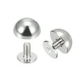 thumbnail image 1 of 10x6mm Screw Back Rivets Solid Round Head Leather Studs Silver Tone 20 Pack, 1 of 5