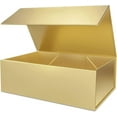 10x6x3 Inch Gold Magnetic Gift Box with Lid for Party Wedding Gift ...