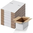 thumbnail image 1 of 10x6x6 Shipping Boxes Set of 40, White Corrugated Cardboard Box for Mailing Packing Gifts Small Business, 1 of 6
