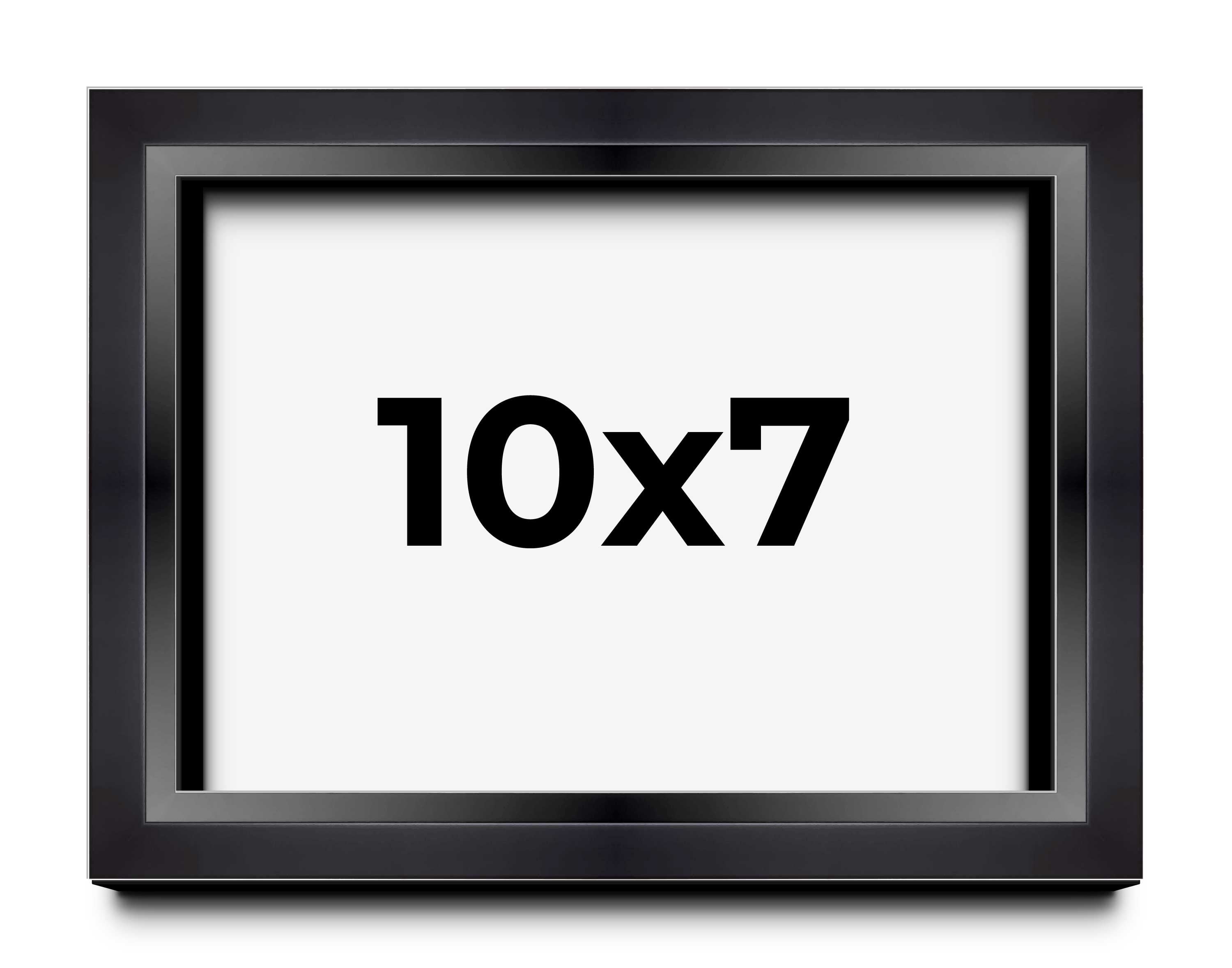 7 Inches Deep 10x7 Black Shadowbox Frame - Interior Size 10x7 by 1.5 Inches - Made to ...
