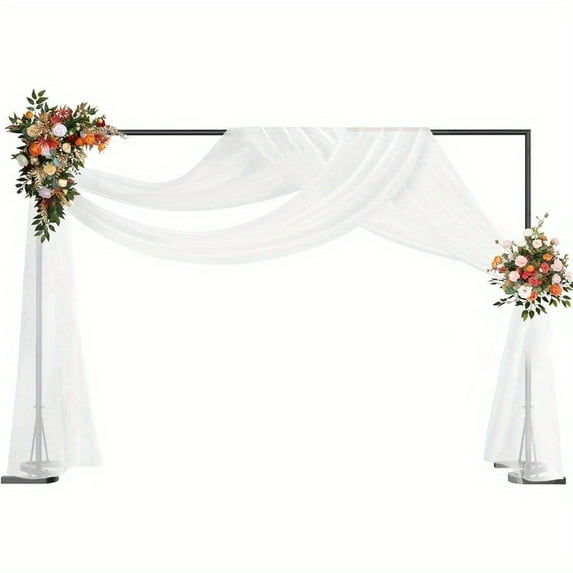 10x7 FT Balloon Arch Stand Kit - Adjustable Metal Backdrop Stand with Square Frame for Party, Wedding & Studio Photography, Black