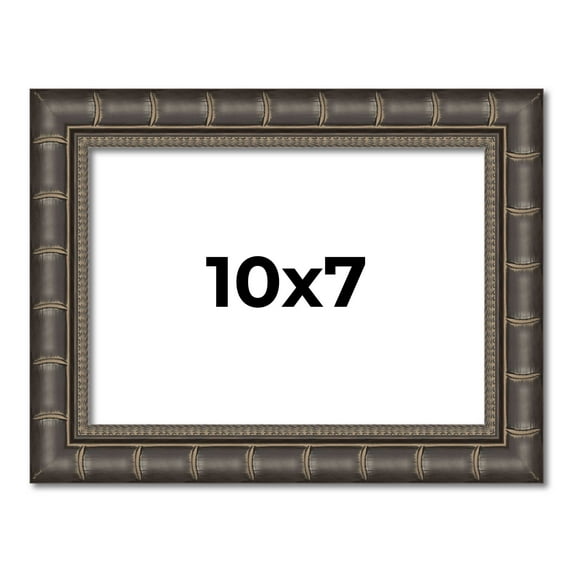 10x7 Frame Black Bamboo Solid Wood Picture Frame Width 1.5 Inches | Interior Frame Depth 0.5 Inches