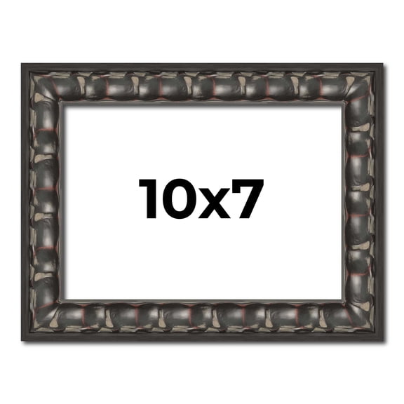 10x7 Frame Black-Brown Medieval Solid Wood Picture Frame | 1.5 Inch Moulding Width | Gotham Beveled