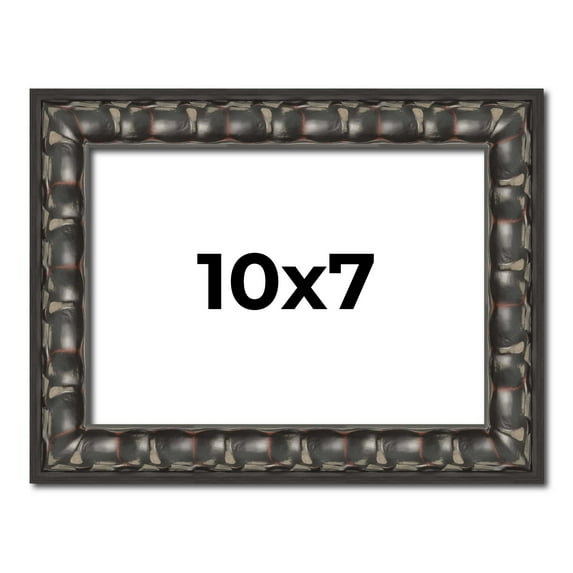 10x7 Frame Black-Brown Medieval Solid Wood Picture Frame | 1.5 Inch Moulding Width | Gotham Beveled