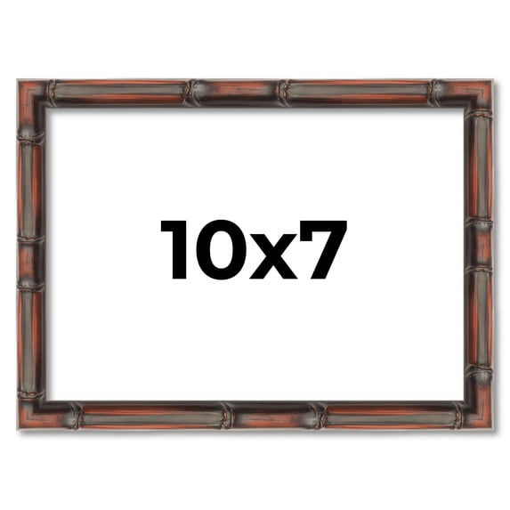 10x7 Frame Brown Bamboo with Dark Coffee/Walnut Finish | Solid Wood Picture Frame Width 0.75 Inches