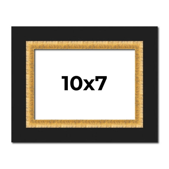10x7 Frame Gold Real Wood Picture Frame Width 2.25 Inches | Interior Frame Depth 0.5 Inches |