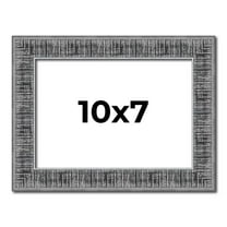 10x7 Frame Silver Black Rustic Sonoma Solid Wood Picture Frame | 1.5 Inch Moulding Width | Complete