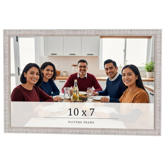 10x7 Frame White Real Wood Picture Frame Width 0.75 inches | Interior Frame Depth 0.5 inches |
