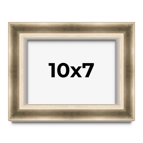 10x7 Shadow Box Frame Silver | 1.75 inches Deep Real Wood Traditional Shadowbox Display Frame | UV