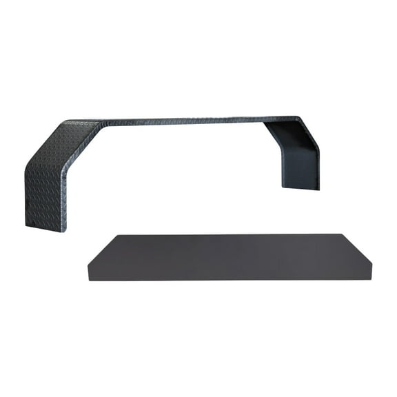 10x72 Tandem Axle Trailer Fender Kit, 14-Gauge Raw Steel Diamond Tread Plate Double Broke, Includes Single Fender and Back, Fits 15-17.5" Wheels