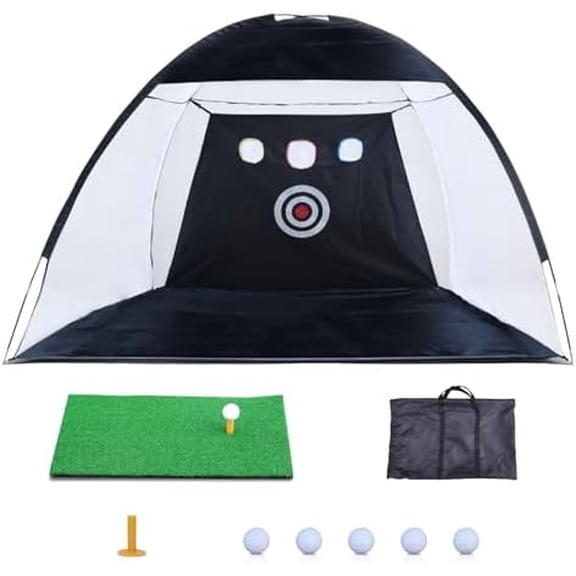 10x7ft Golf Practice Net, All-in-One Golf Practice Set: Driving Net with Mat, Target, Tee & Bag for Backyard Drills, Indoor Training$$Sport & Recreation Other
