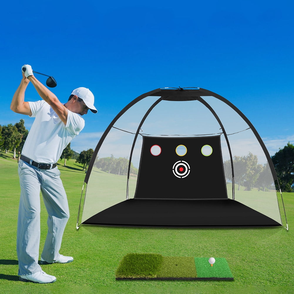 10x7ft Golf Practice Net with TriTurf Golf Mat, All in 1 Home Golf