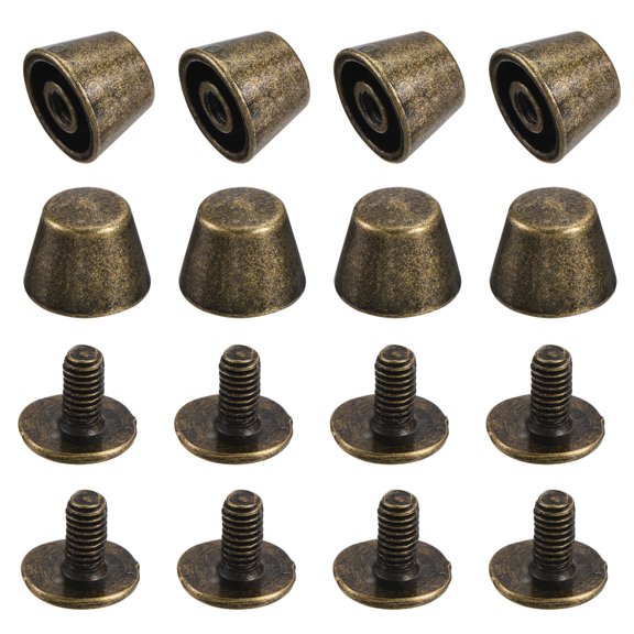 10x7mm Flat Hollow Rivet Studs Zinc Alloy Electroplating Bronze Tone 8 Pack