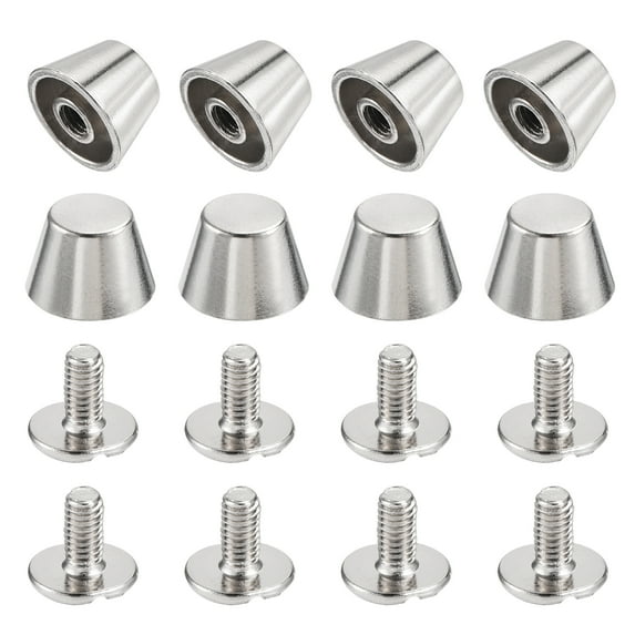 10x7mm Flat Hollow Rivet Studs Zinc Alloy Electroplating Silver Tone 8 Pack