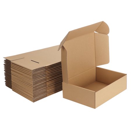 10x7x3 Inches Shipping Boxes Pack of 25, Small Corrugated Cardboard Box for Mailing Packing Literature Mailer, Brown