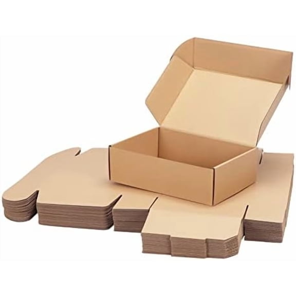 10x7x3 inch Shipping Boxes Bulk 25 Pack Brown, Tab Lock Tuck Top Mailer Boxes for Packaging Small Business, Medium Cardboard Gift Boxes for Wrapping Mailing Present