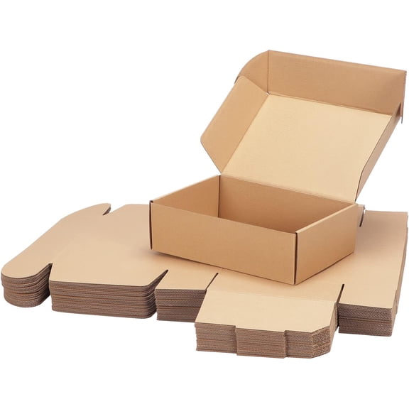 10x7x3 inch Shipping Boxes Bulk 25 Pack Brown, Tab Lock Tuck Top Mailer Boxes for Packaging Small Business, Medium Cardboard Gift Boxes for Wrapping Mailing Present