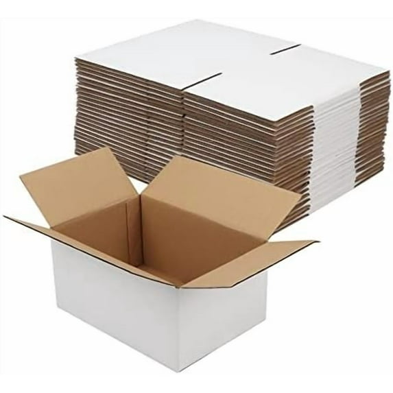 10x7x5 Inches Small White Shipping Boxes Set of 25, Sturdy Cardboard ...