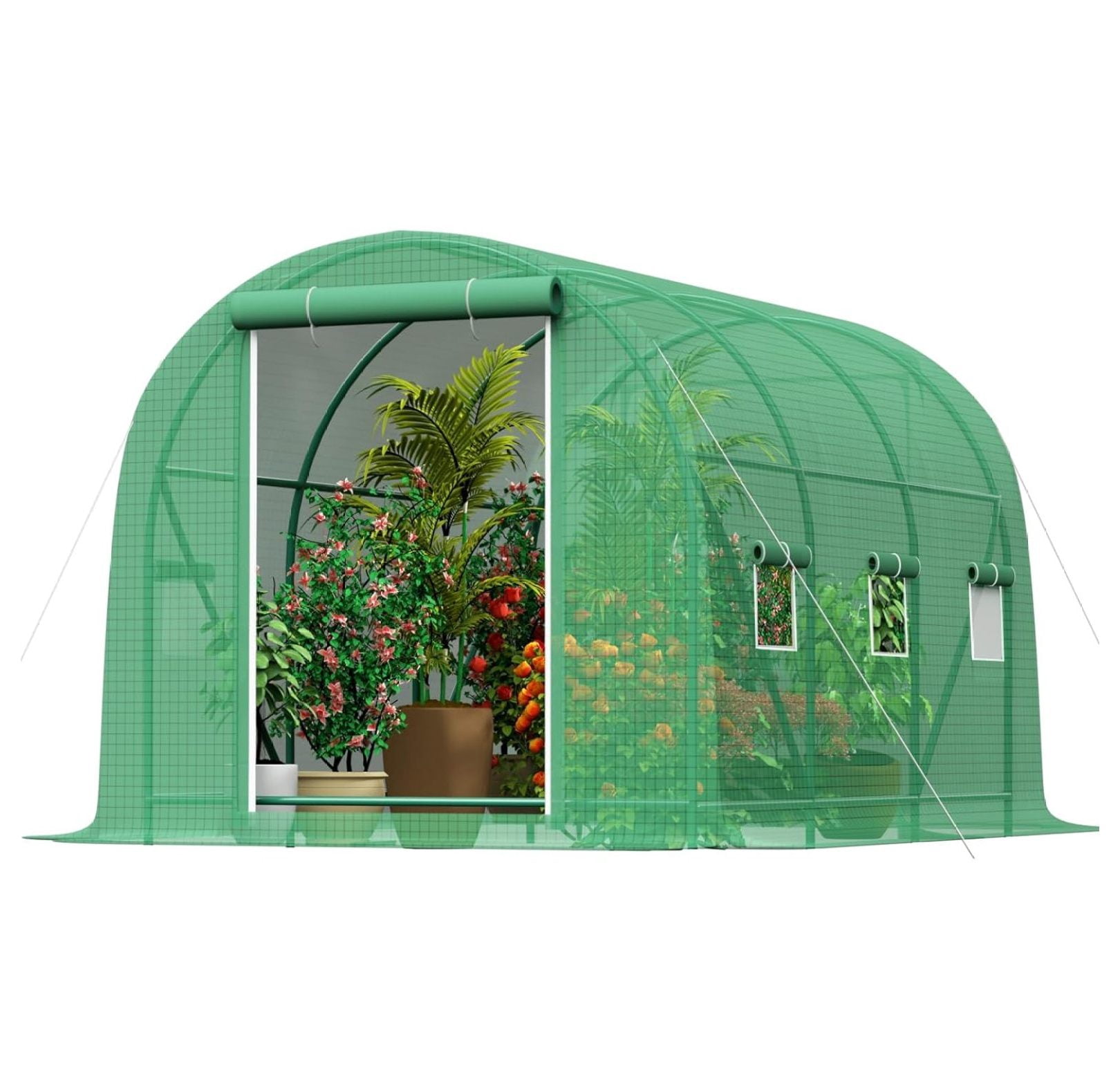 Solar Heater For Greenhouse 7x15x7FT Walk-in Plant Greenhouse