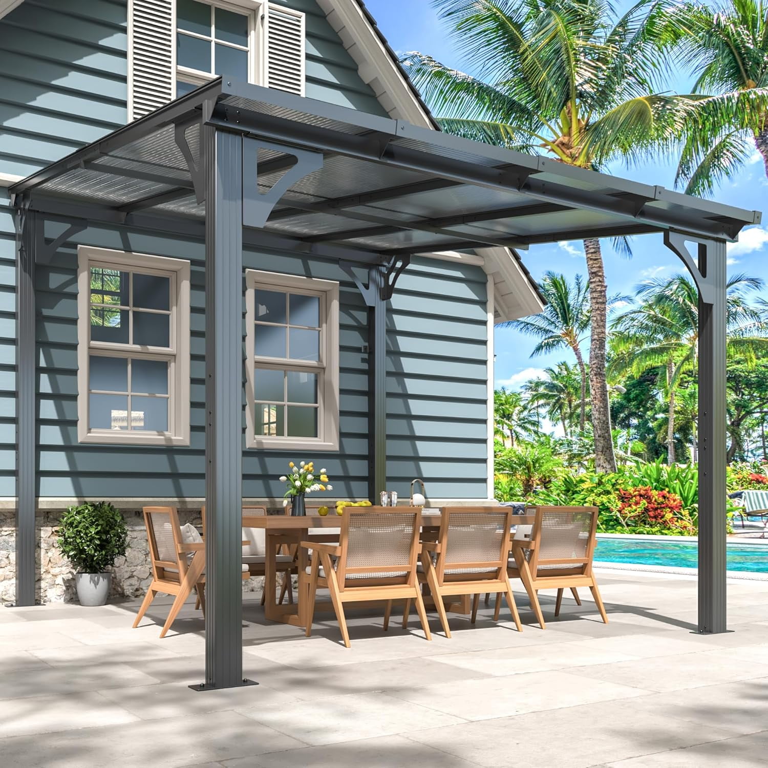 U-HOMY 12 Ft X 16 Ft Sunroom Patio Hardtop Gazebo - Sunroom Canopies And Gazebos