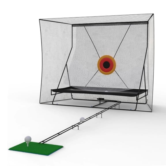 10x8 FT Golf Practice Net with Ball Return & Mat – Heavy Duty Hitting Net with Ball Blanket, Portable for Indoor/Outdoor Swing Training, Baseball & Softball