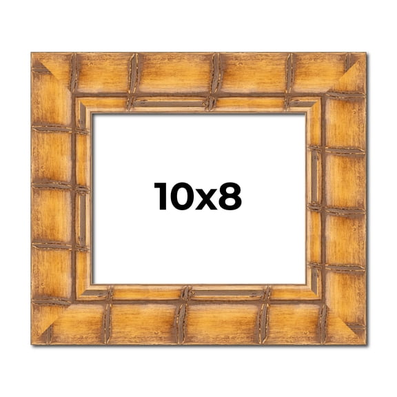 10x8 Frame Bamboo Picture Frame Wood Picture Frame with UV Acrylic, Foam Board Backing & Wall