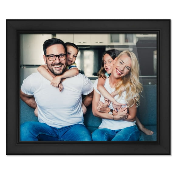 10x8 Frame Black Picture Frame - Complete Modern Photo Frame Includes UV Acrylic Shatter Guard Front, Acid Free