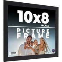 10x8 Frame Black Real Wood Picture Frame Width 0.75 inches | Interior Frame Depth 0.5 inches | Noir