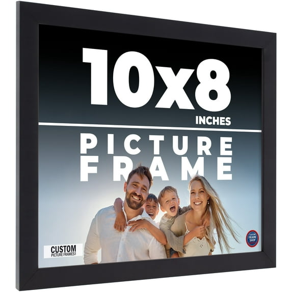 10x8 Frame Black Real Wood Picture Frame Width 0.75 inches | Interior Frame Depth 0.5 inches | Noir