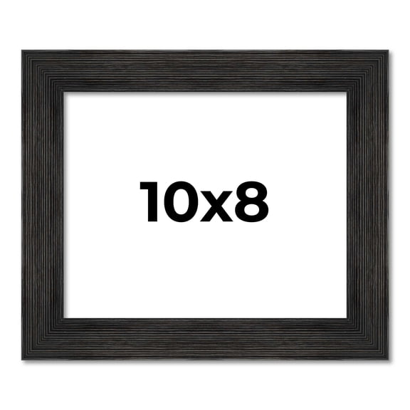 10x8 Frame Black Rustic Barnwood Solid Wood Picture Frame | 1.5 Inch Moulding Width | Includes UV